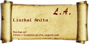 Liszkai Anita névjegykártya
