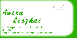 anita liszkai business card